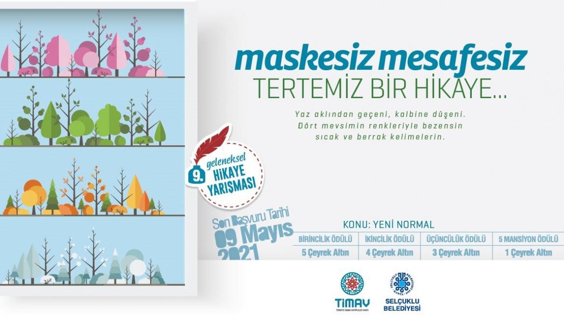 Türkiye İmam Hatipliler Vakfı (TİMAV) tarafından dokuzuncusu düzenlenen hikâye yarışmasında okulumuz öğrencilerinden Hazal Türk birinci olmuştur.